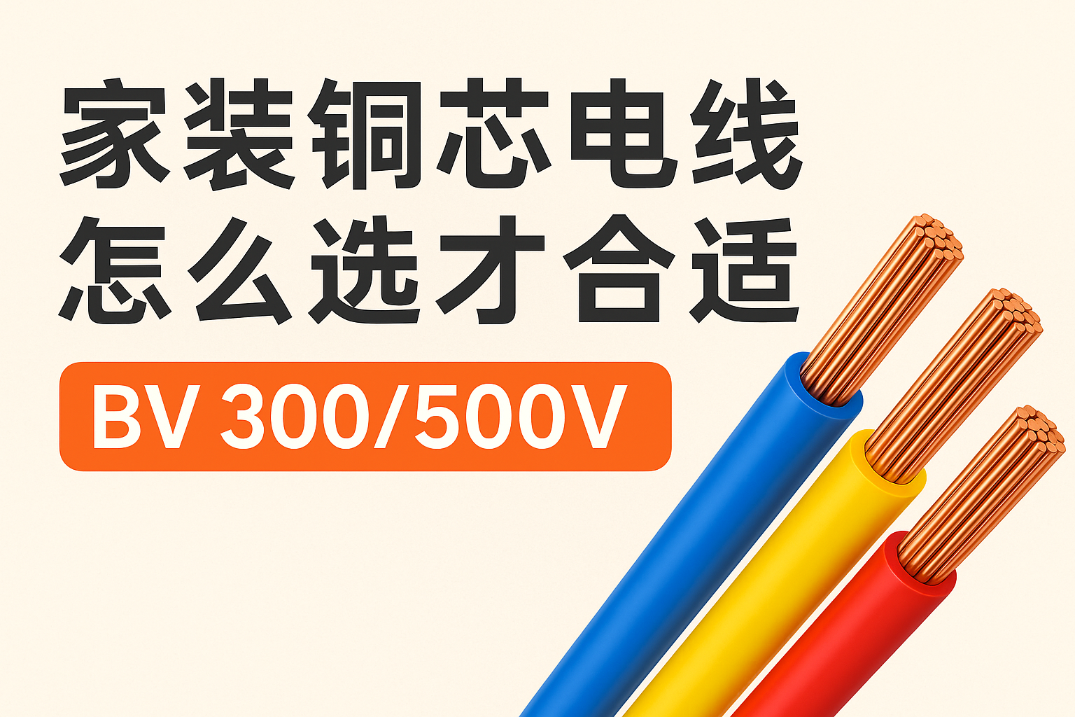 家装铜芯电线怎么选才合适 BV 300/500V ？？？？？？